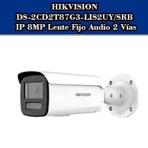 HIKVISION DS-2CD2T87G3-LIS2UY/SRB Cámara de Seguridad IP 8MP Lente Fijo Audio 2 Vías Alarma